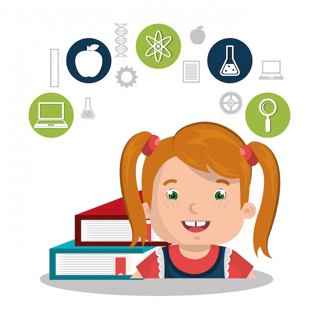 Free vector children studying