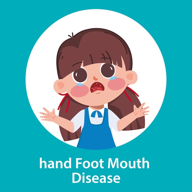 Free vector children symptoms of sick cartoon child with fever snot cough and sore throat influenza or cold