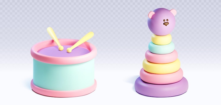 Free Vector children toys for education and training