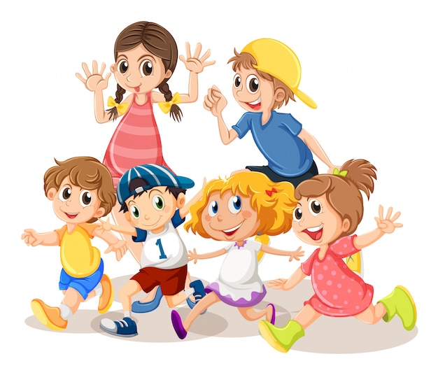 Free vector children with happy face