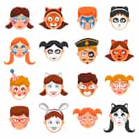 Free vector children with painted faces