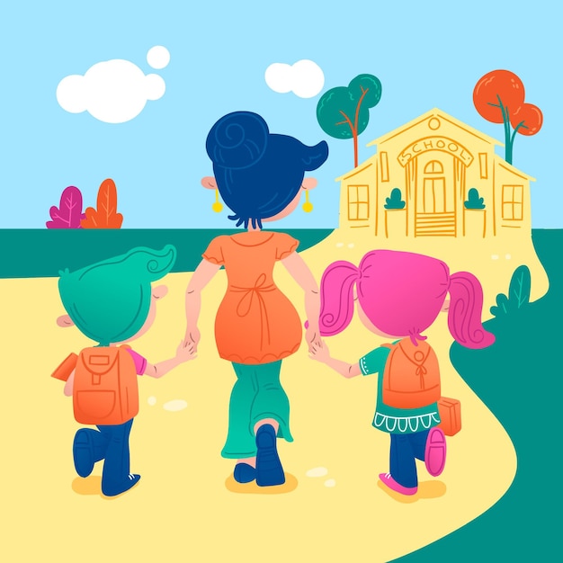 Free vector childrens back to school illustration