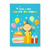 Free vector childrens birthday invitation template