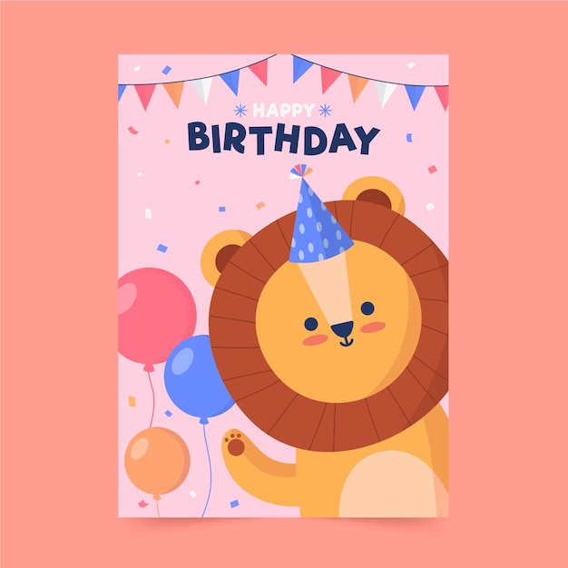 Free vector childrens birthday invitation template