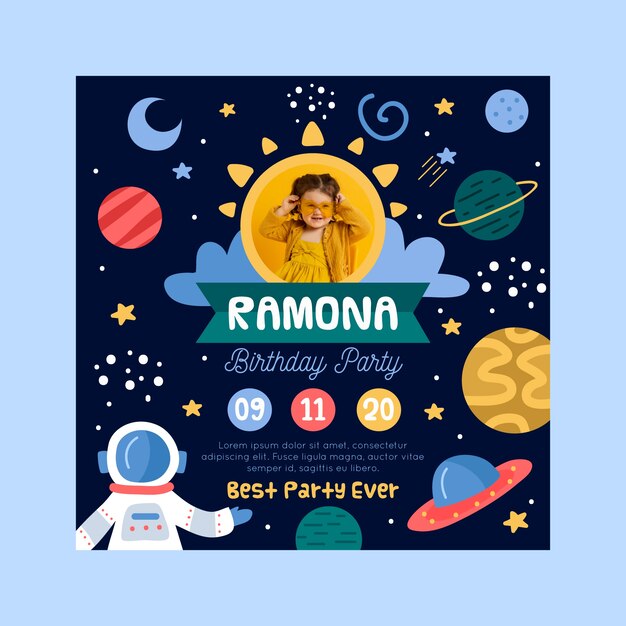 Childrens birthday invitation template