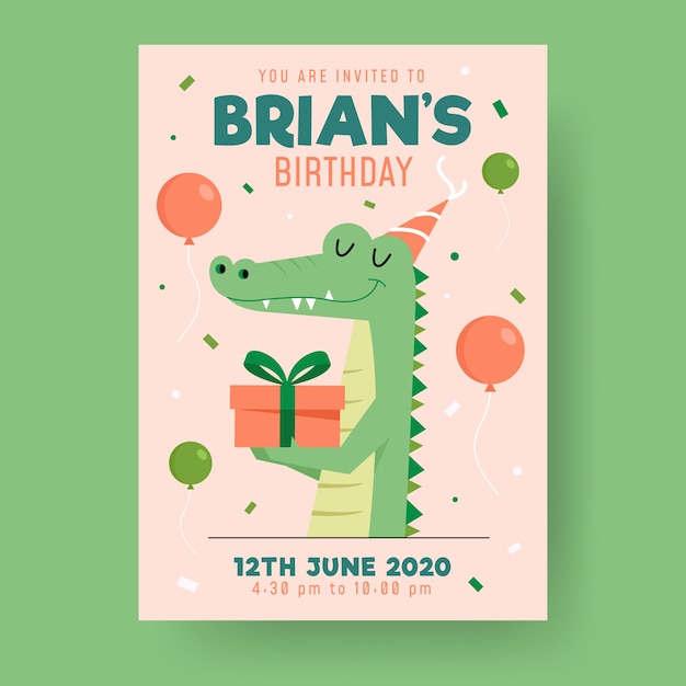 Childrens birthday invitation template