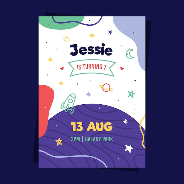 Free vector childrens birthday invitation theme