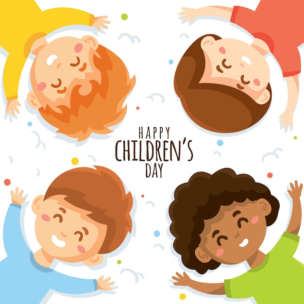 Free vector childrens day concept in hand drawn