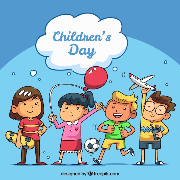 Childrens day concept with happy kids