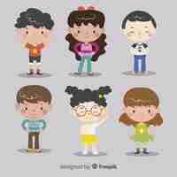 Free vector childrens day flat characters background