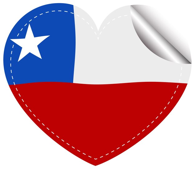 Chile flag in heart shape