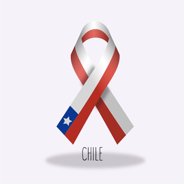 Chile flag ribbon design