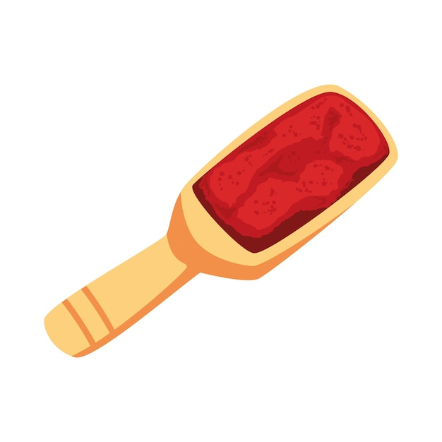 Free vector chili pepper powder in spoon illustration isolated