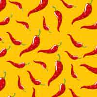 Free vector chili vegetable pattern background