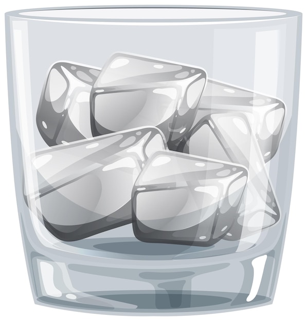 Vettore gratuito bevanda raffreddata in un bicchiere con ghiaccio