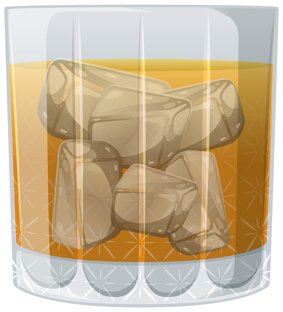 Free vector chilled whiskey glass vector illustration