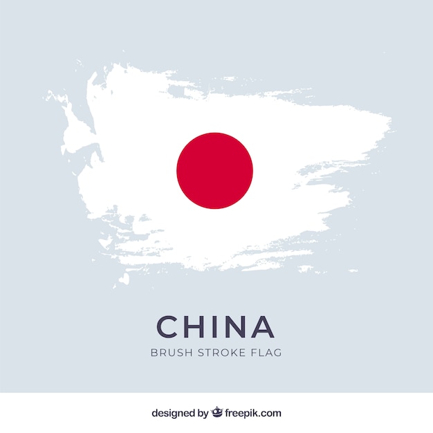 Китайский флаг с кистью