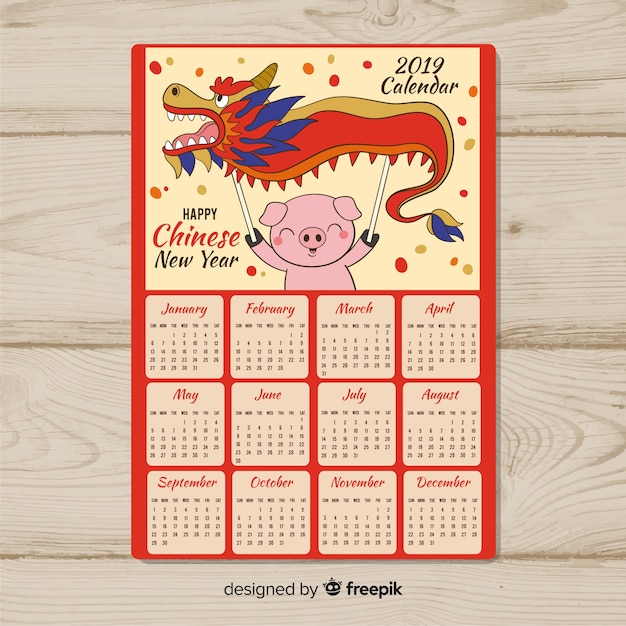 Chinese calendar 2019