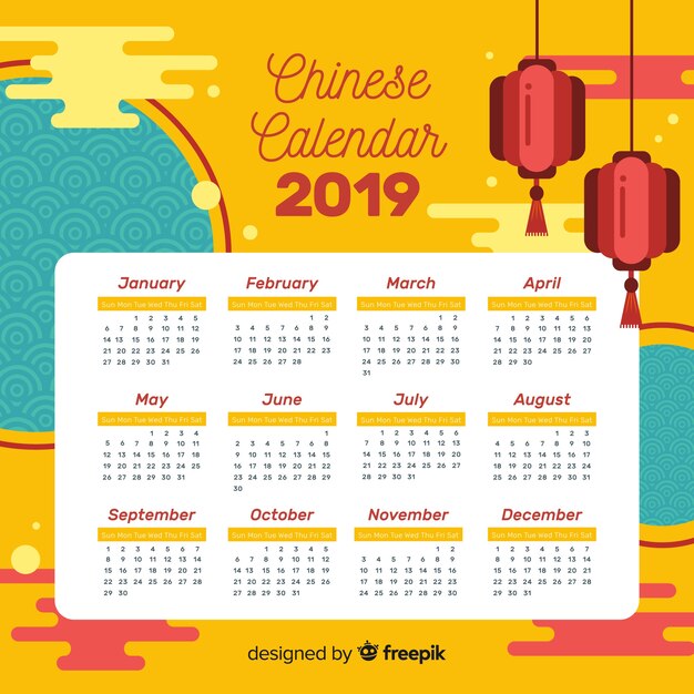 Chinese calendar 2019