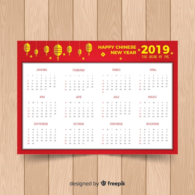 Chinese calendar 2019