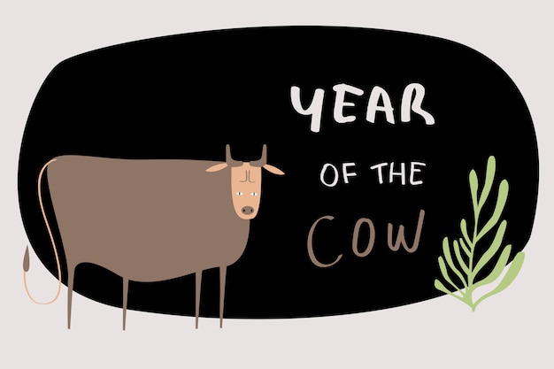 Free Vector chinese cow zodiac sign