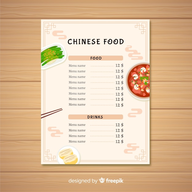 Free vector chinese food  flyer template