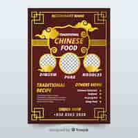 Free vector chinese food flyer template