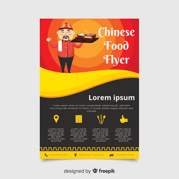 Chinese food flyer template