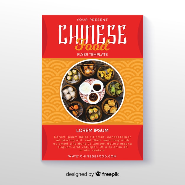 Free vector chinese food flyer template