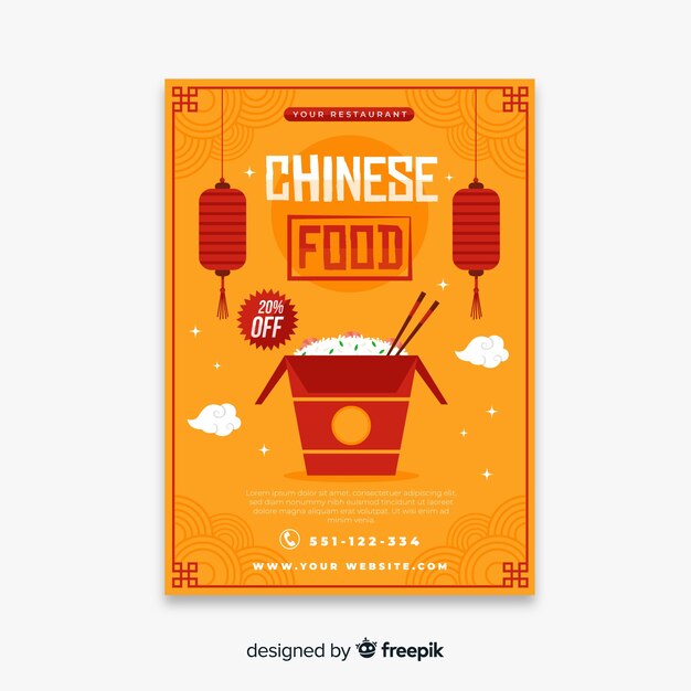 Chinese food flyer template