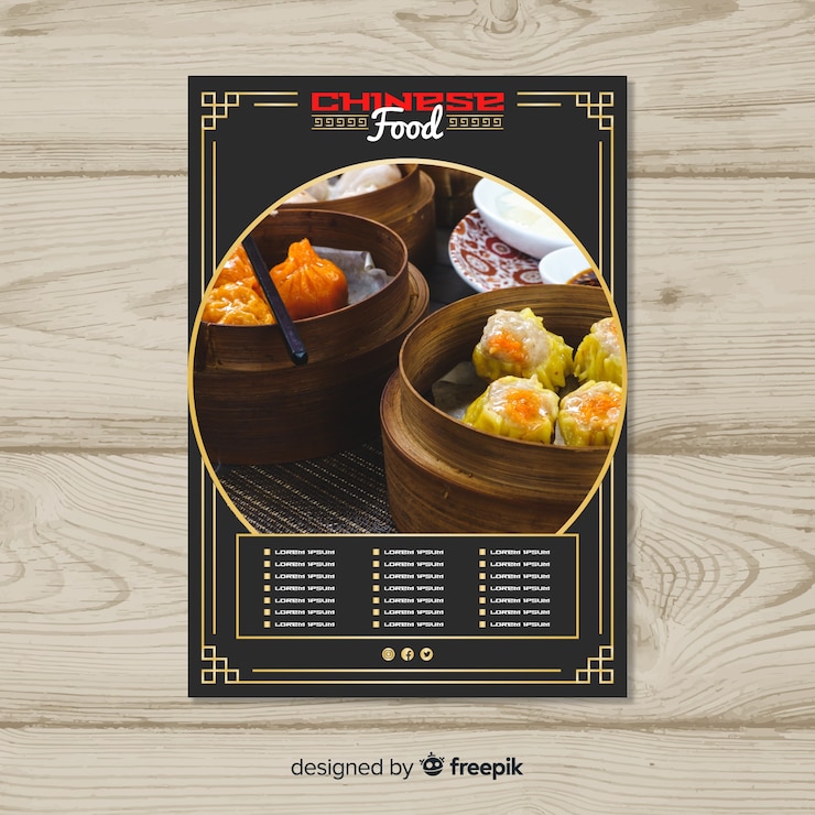 Free Vector chinese food flyer