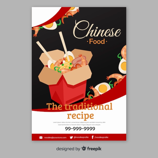 Free vector chinese food flyer