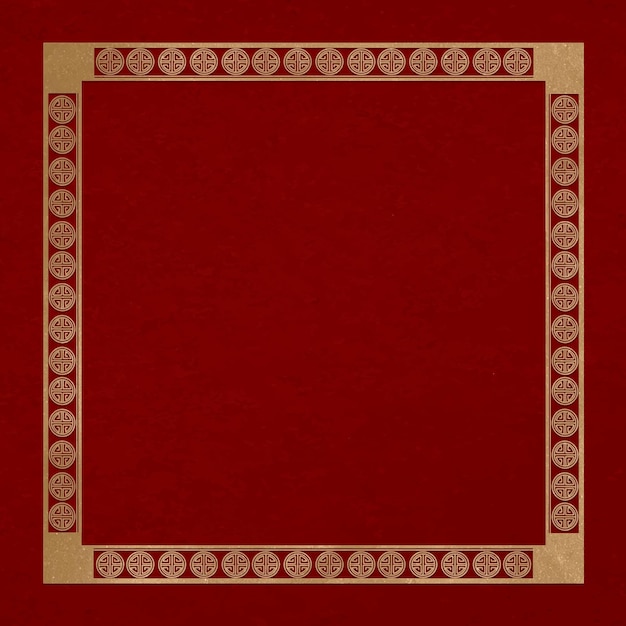 Chinese frame lu symbol vector pattern gold square in chinese new year theme