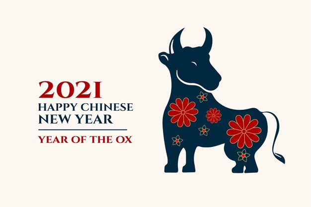 Chinese happy new year of ox greetings