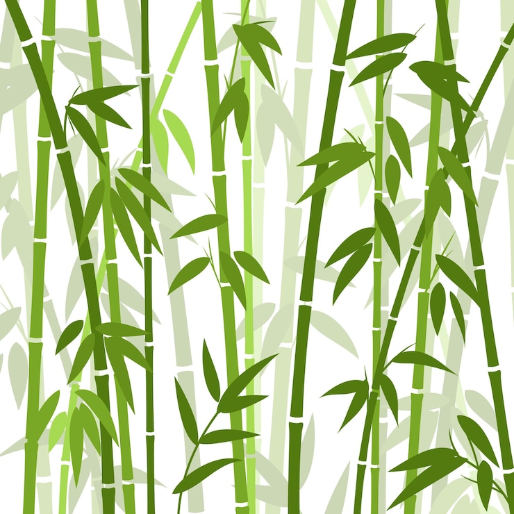 Free Vector chinese or japanese bamboo grass oriental wallpaper. tropical asian plant background