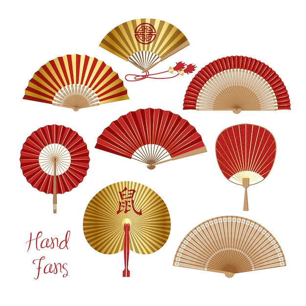 Chinese and japanese paper folding fan .