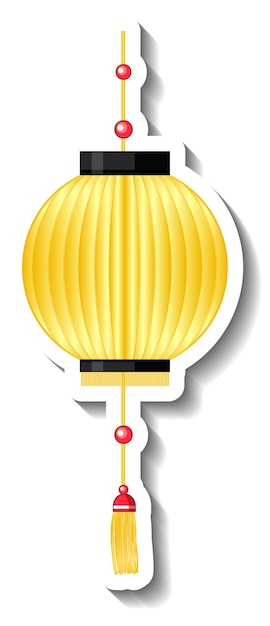 흰색 바탕에 중국 등불 만화 스티커
