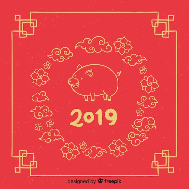 Free vector chinese new year 2019 background