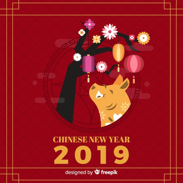 Free vector chinese new year 2019 background