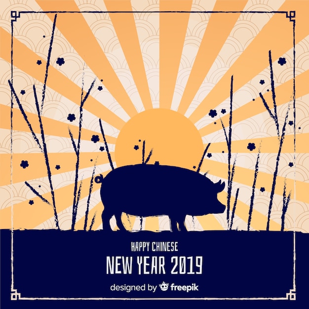 Free vector chinese new year 2019 background