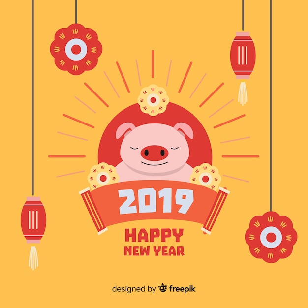 Китайский Новый год 2019 фон