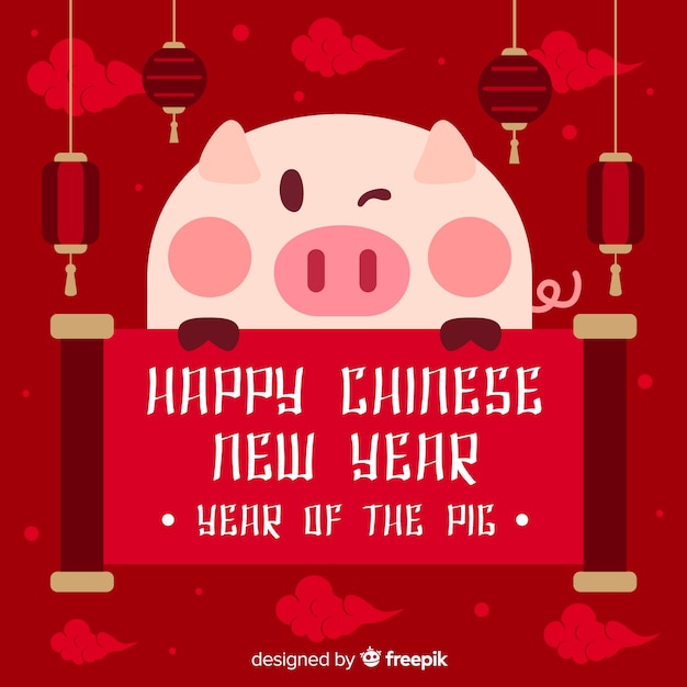 Free vector chinese new year 2019 background