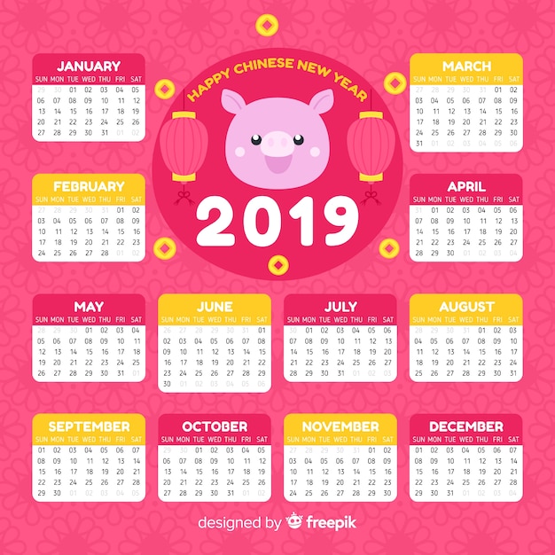 Chinese new year 2019 calendar