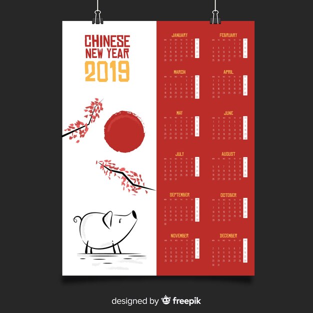 Chinese new year 2019 calendar