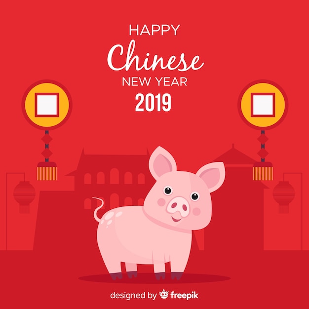 Free vector chinese new year 2019