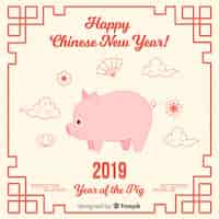 Free vector chinese new year 2019