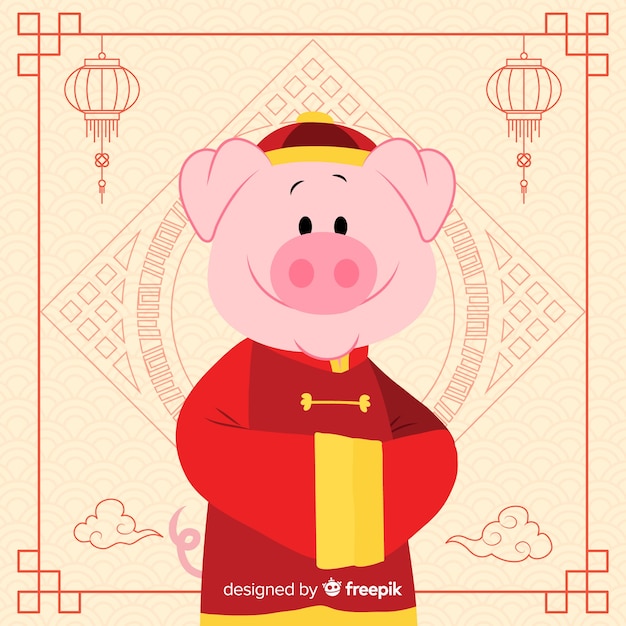 Free vector chinese new year 2019