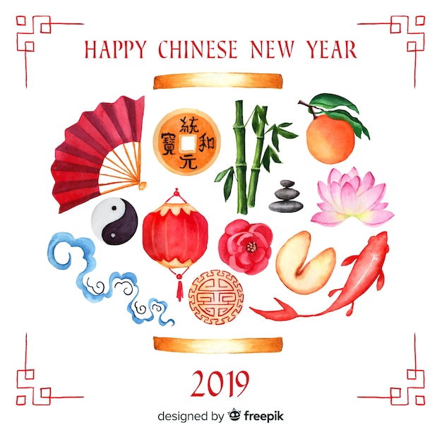 Free vector chinese new year 2019