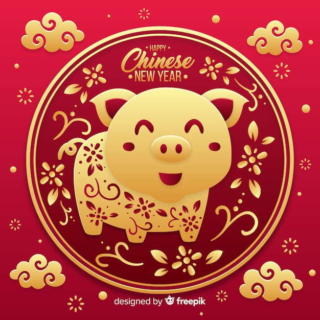 Free vector chinese new year 2019