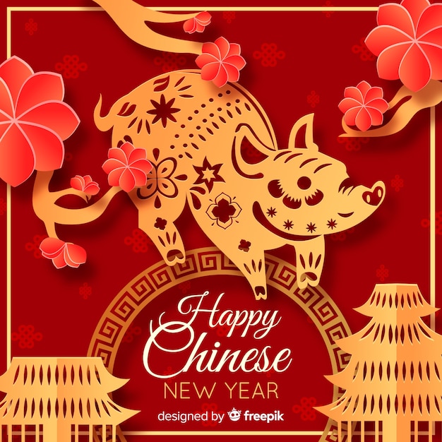 Free vector chinese new year 2019